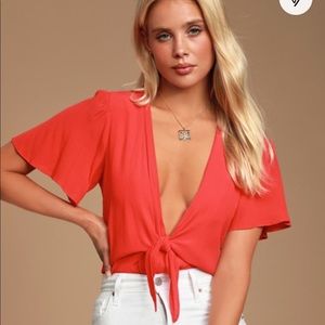 Tie front bodysuit Astr the Label NWOT